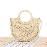 Straw Woven Crossbody Beach Bag