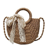 Straw Woven Crossbody Beach Bag
