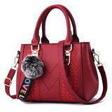 Elegant Embroidered PU Leather Handbag