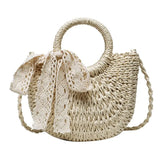 Straw Woven Crossbody Beach Bag
