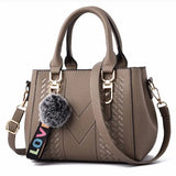 Elegant Embroidered PU Leather Handbag