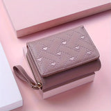 Embroidered Love Foldable Short Wallet