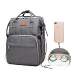 All-in-One Mommy Backpack with Crib, Sleeping Bag & Storage
