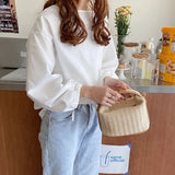 Casual Summer Straw Tote Bag
