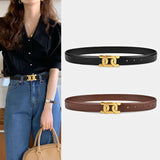 Women's Retro PU Belt with Alloy Buckle