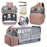 Large-Capacity Baby Nappy Bag with Crib Bed