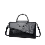 PU Leather Alligator-Pattern Flap Crossbody Bag