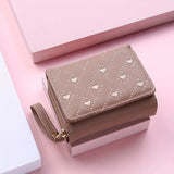 Embroidered Love Foldable Short Wallet