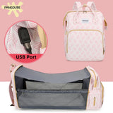Baby Travel Bag with Crib, Diaper Changing Pad & USB Charging