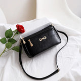 PU Leather Alligator-Pattern Flap Crossbody Bag