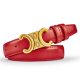 Genuine Leather Women’s Belt with Gold Buckle