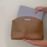 Women's Handbag New Large-capacity File Bag Fashionable Versatile Commuter Bag Leather Briefcase Envelope Clutch Bag