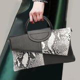 PU Leather Alligator-Pattern Flap Crossbody Bag