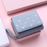 Embroidered Love Foldable Short Wallet