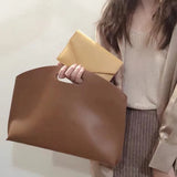 Women's Handbag New Large-capacity File Bag Fashionable Versatile Commuter Bag Leather Briefcase Envelope Clutch Bag