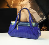 Luxury Genuine Leather Snake Pattern Handbag