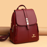 Luxury Vintage PU Leather Backpack for Women