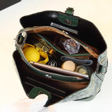 Retro Ink PU Leather Bucket Crossbody Bag for Women