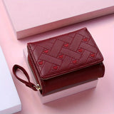 Embroidered Love Foldable Short Wallet