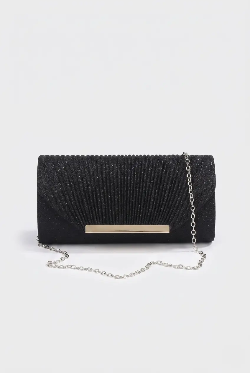 Elegant Clutch Bag for Women with Chain Strap and Sequin Details